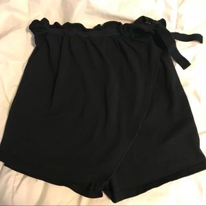 Black cotton tie skort